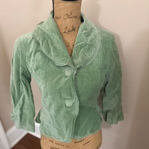 Odille Mint Green Velvet Blazer